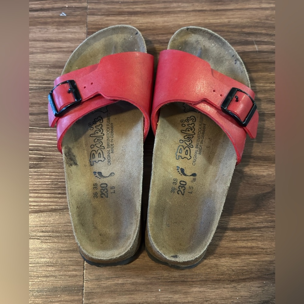 Women’s Red Birkenstock “birki” Sandal- Size 5